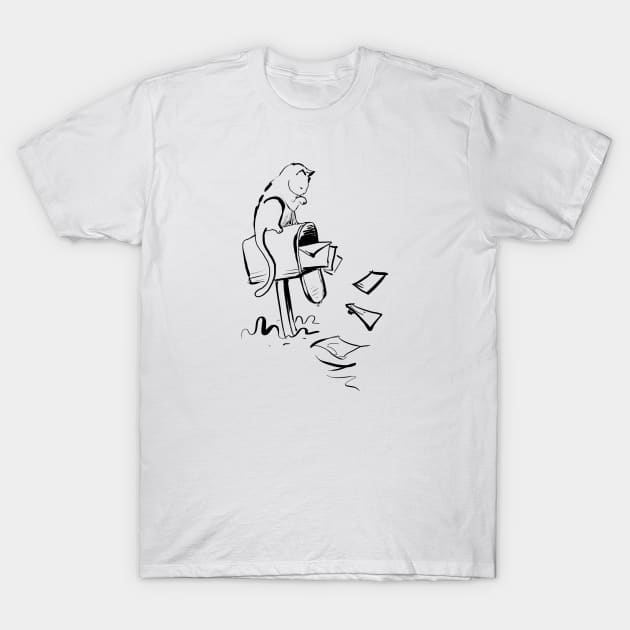 Mail kitty T-Shirt by Jason's Doodles